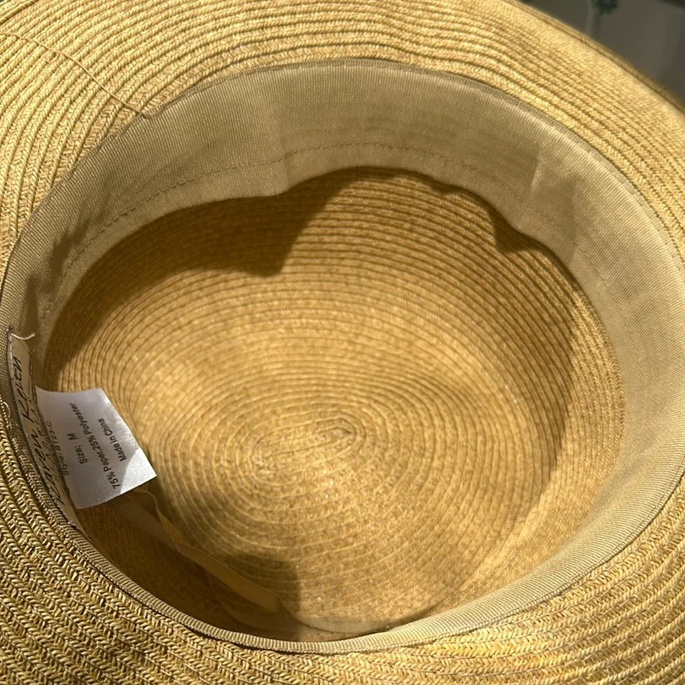 Karen Keith Straw Hat with Black Ribbon - Picture 3 of 9